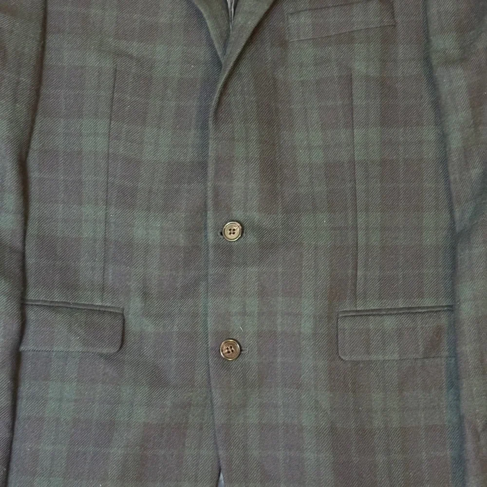 Lauren Ralph Lauren Blazer Men 42L Green Black Watch Plaid Wool Sport Coat